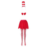 Kinder Mädchen The Cat in the Hat Cosplay Kostüm Outfits Halloween Karneval Anzug cos Rock