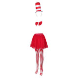 Kinder Mädchen Die Katze im Hut Cosplay Kostüm Outfits Halloween Karneval Anzug cos Rock