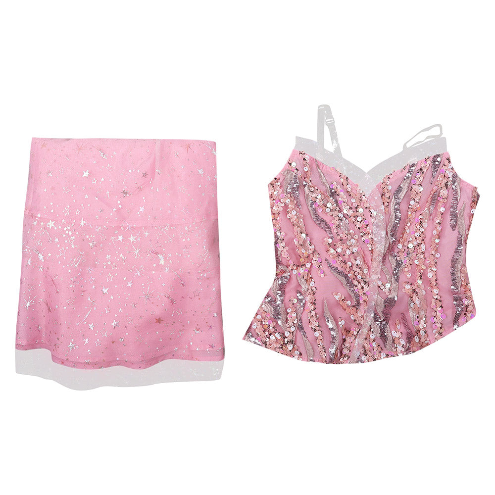Kinder Mädchen Glinda cos Kleid Wicked Cosplay Kostüm Outfits Halloween Karneval Anzug