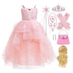 Kinder Mädchen Glinda Kleid Rosa Kostüm Halloween Karneval Party Ausrüstung
