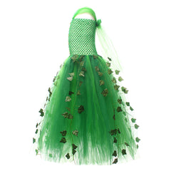 Kinder Mädchen Grün Kleid Poison Ivy Cosplay-Kostüm für Halloween, Karneval und Partys
