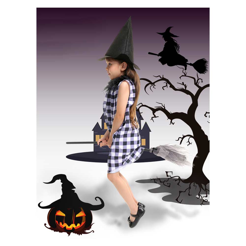 Kinder Mädchen Hexe Cosplay Kostüm Outfits Halloween Karneval Anzug
