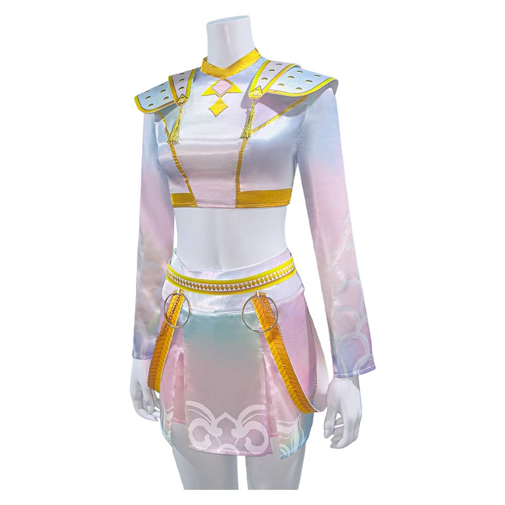 Kinder Mädchen Huntrix zoey cos Kpop Demon Hunters Cosplay Kostüm Halloween Karneval Party Anzug