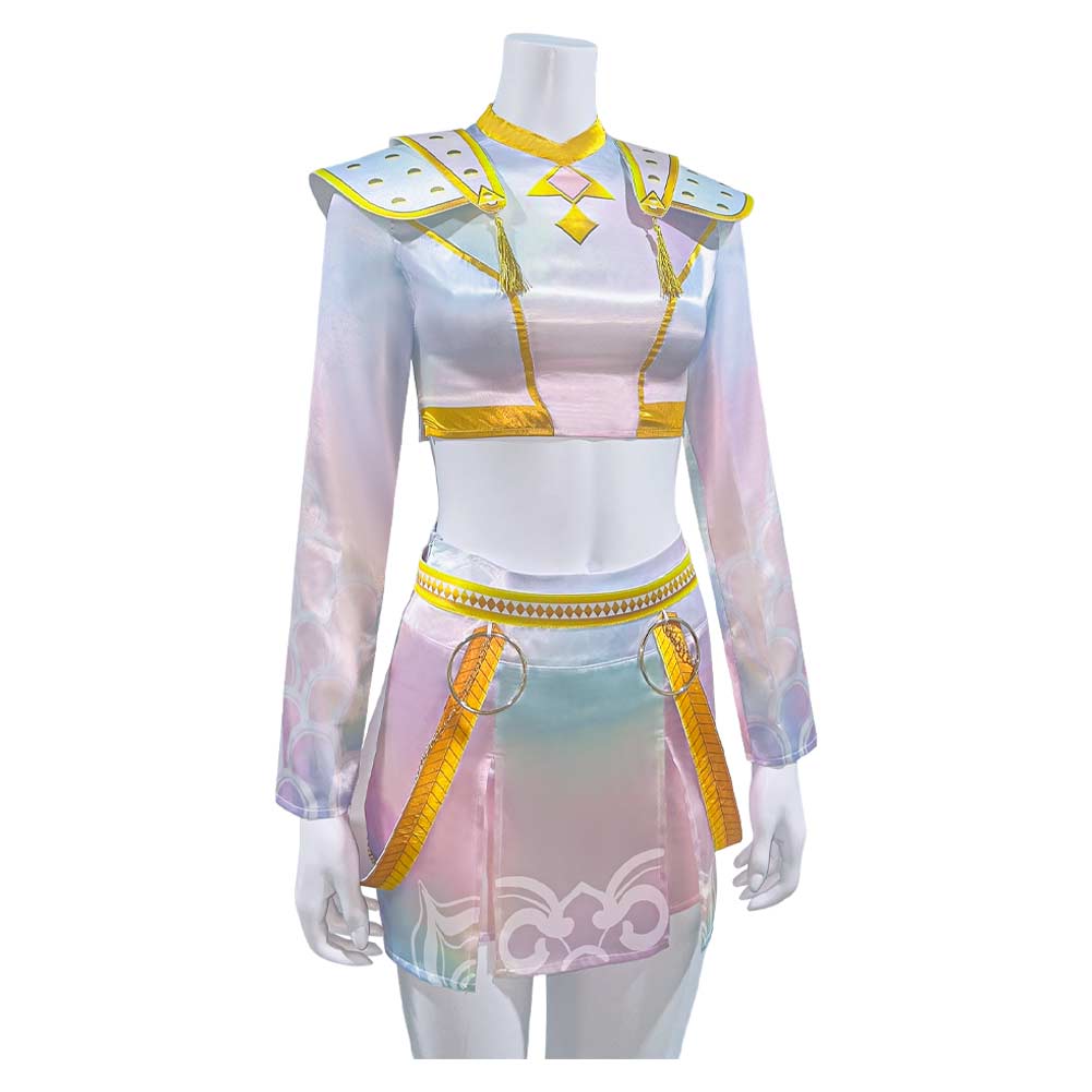 Kinder Mädchen Huntrix zoey cos Kpop Demon Hunters Cosplay Kostüm Halloween Karneval Party Anzug