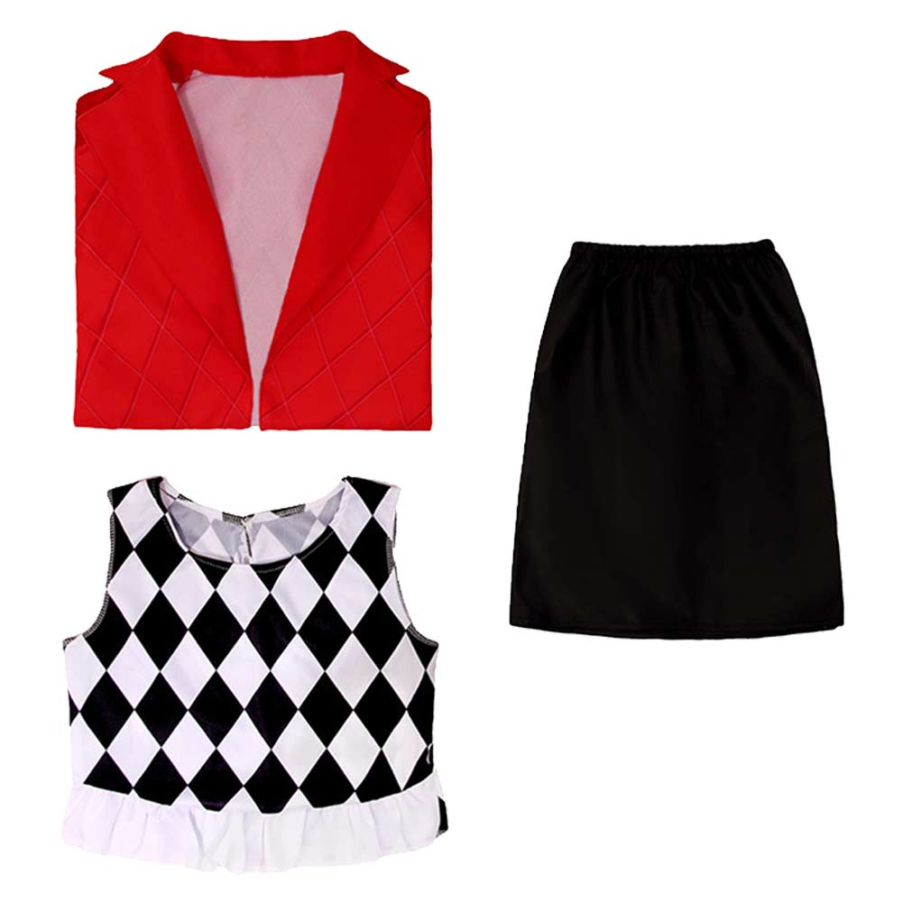 Kinder Mädchen Joker Harley Quinn Cosplay Kostüm Outfits Halloween Karneval Anzug