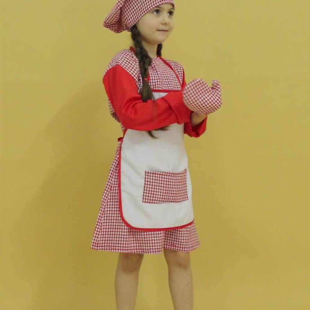 Kinder Mädchen Kinderkoch Uniform Cosplay Kostüm Outfits Halloween Karneval Anzug