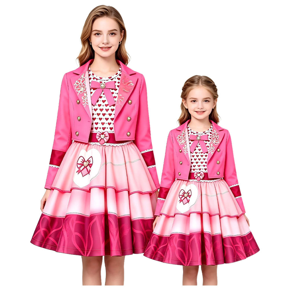 Kinder Mädchen Kleid Cosplay-Kostüm für Halloween, Karneval und Partys Descendants Rosa