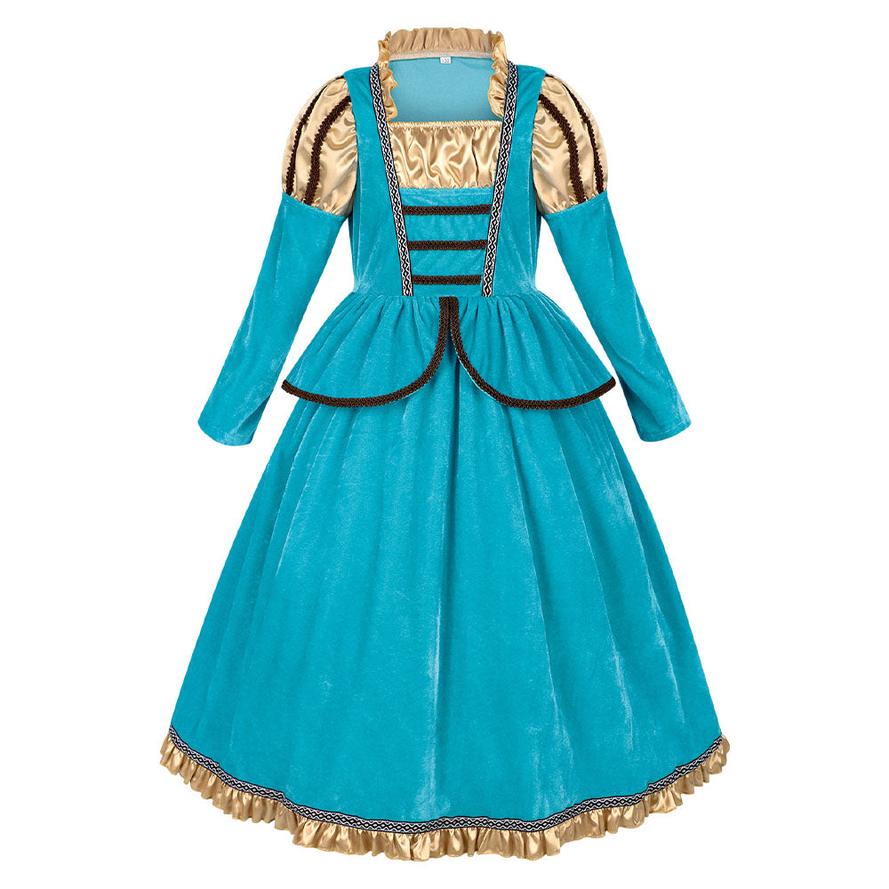 Kinder Mädchen Kleid Cosplay Kostüm Mittelalterliches schottisches Prinzessinnenkleid Halloween Karnevalsparty