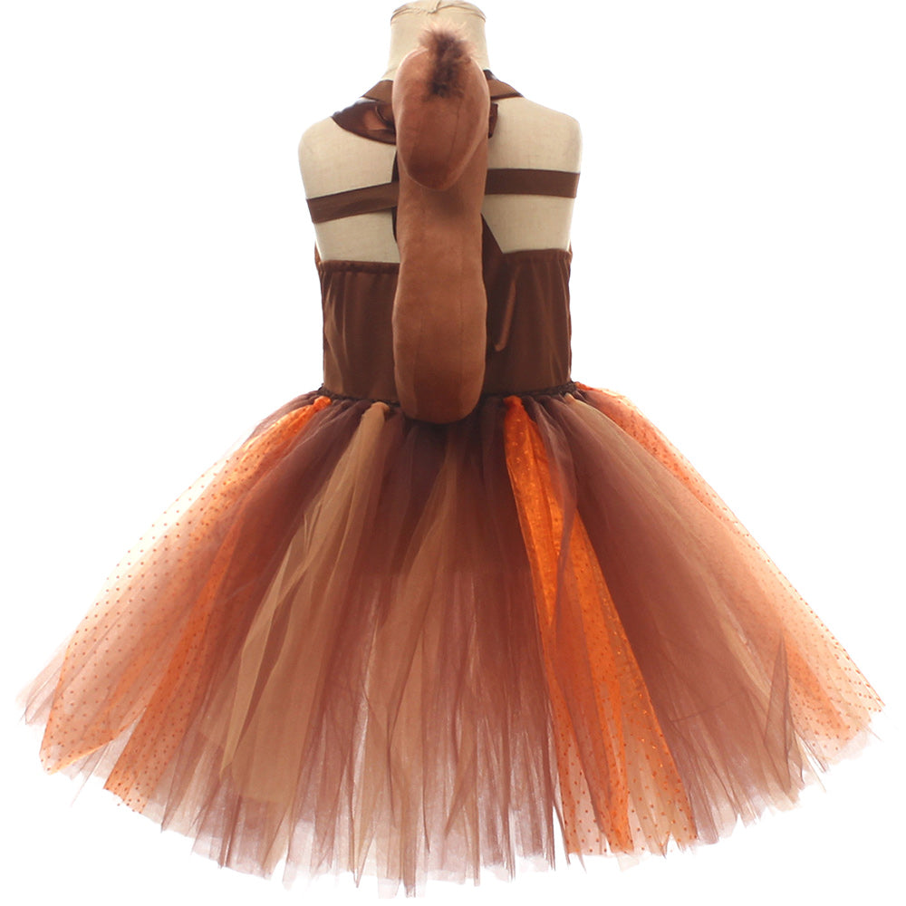 Kinder Mädchen Kleid Eichhörnchen Cosplay Kostüm Halloween Karneval Party Anzug