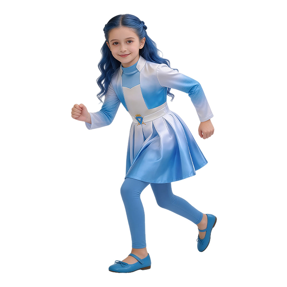 Kinder Mädchen Kleid Evie Descendants Cosplay-Kostüm für Halloween, Karneval und Partys