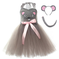 Kinder Mädchen Kleid Kostüm für Halloween, Karneval oder Party – Cartoon-Tier-Cosplay