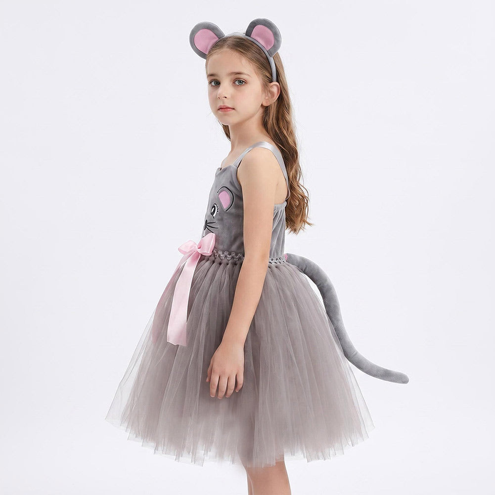 Kinder Mädchen Kleid Kostüm für Halloween, Karneval oder Party – Cartoon-Tier-Cosplay