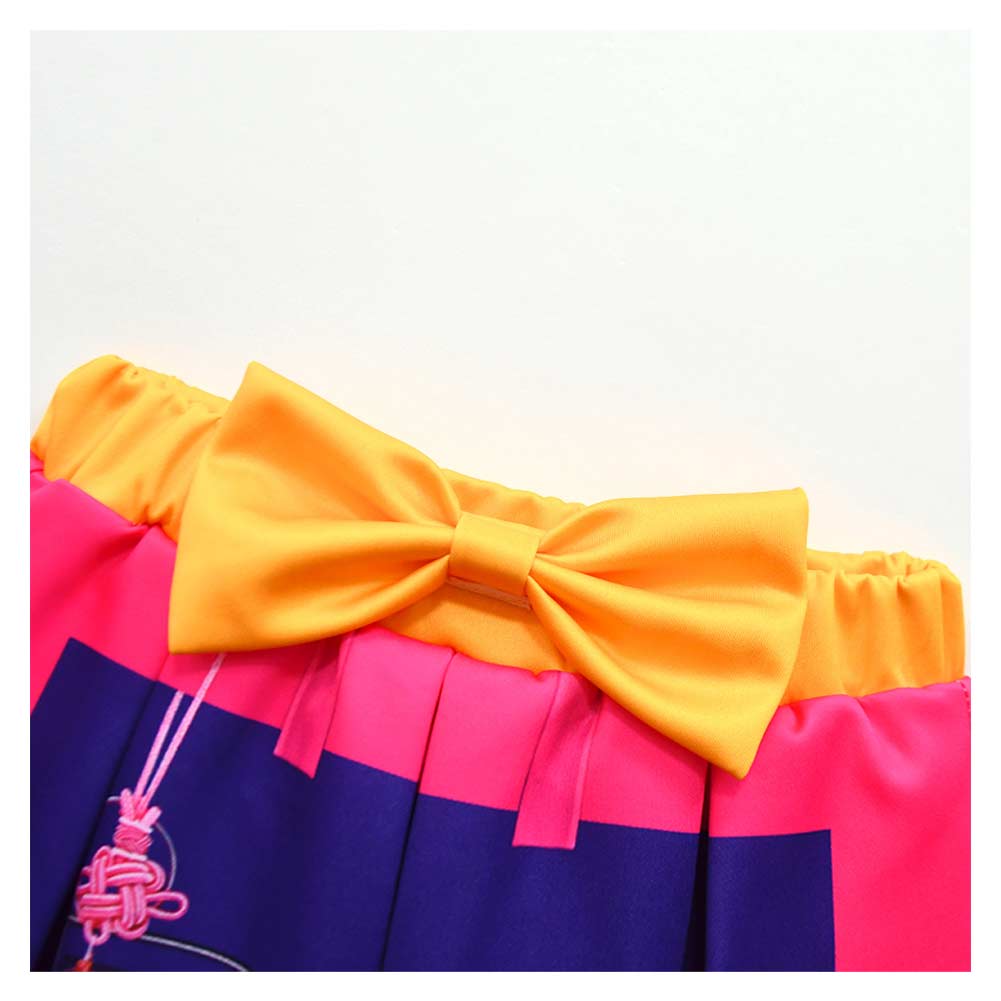 Kinder Mädchen Kleid Kpop Demon Hunters Huntrix Rumi Cosplay Kostüm Halloween Karneval Party Anzug