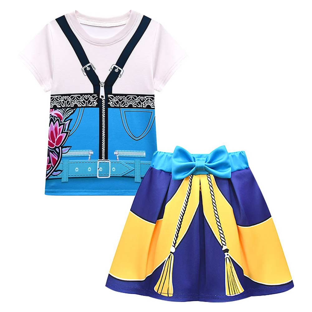 Kinder Mädchen Kleid Kpop Demon Hunters Huntrix Zoey Cosplay Kostüm Halloween Karneval Party Anzug