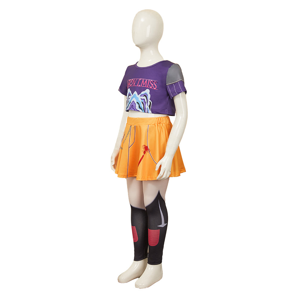 Kinder Mädchen Kpop Demon Hunters Mila Kleid Cosplay Kostüm Halloween Karneval Party Anzug