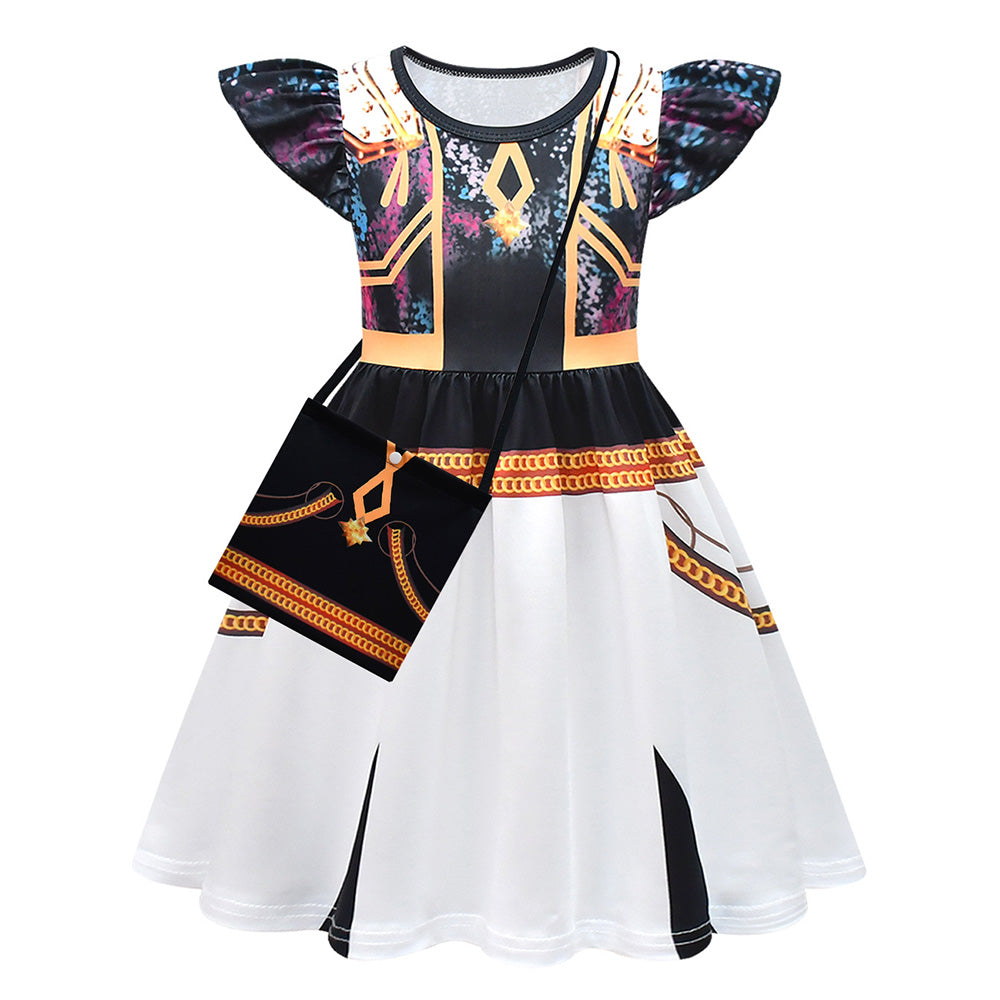Kinder Mädchen Kpop Demon Hunters Mira Cosplay Kleid Tasch Halloween Karneval Party Anzug