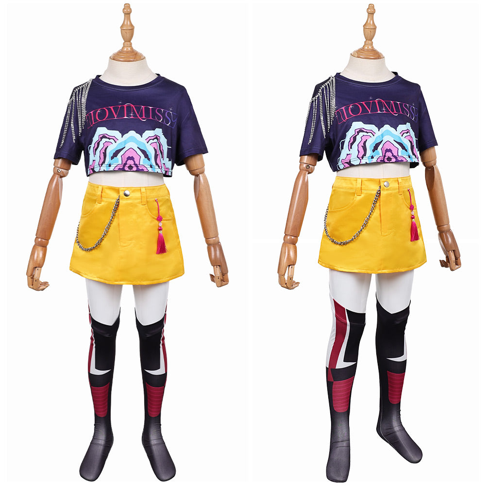 Kinder Mädchen Kpop Demon Hunters Mira Cosplay Kostüm Halloween Karneval Party Anzug cosplay