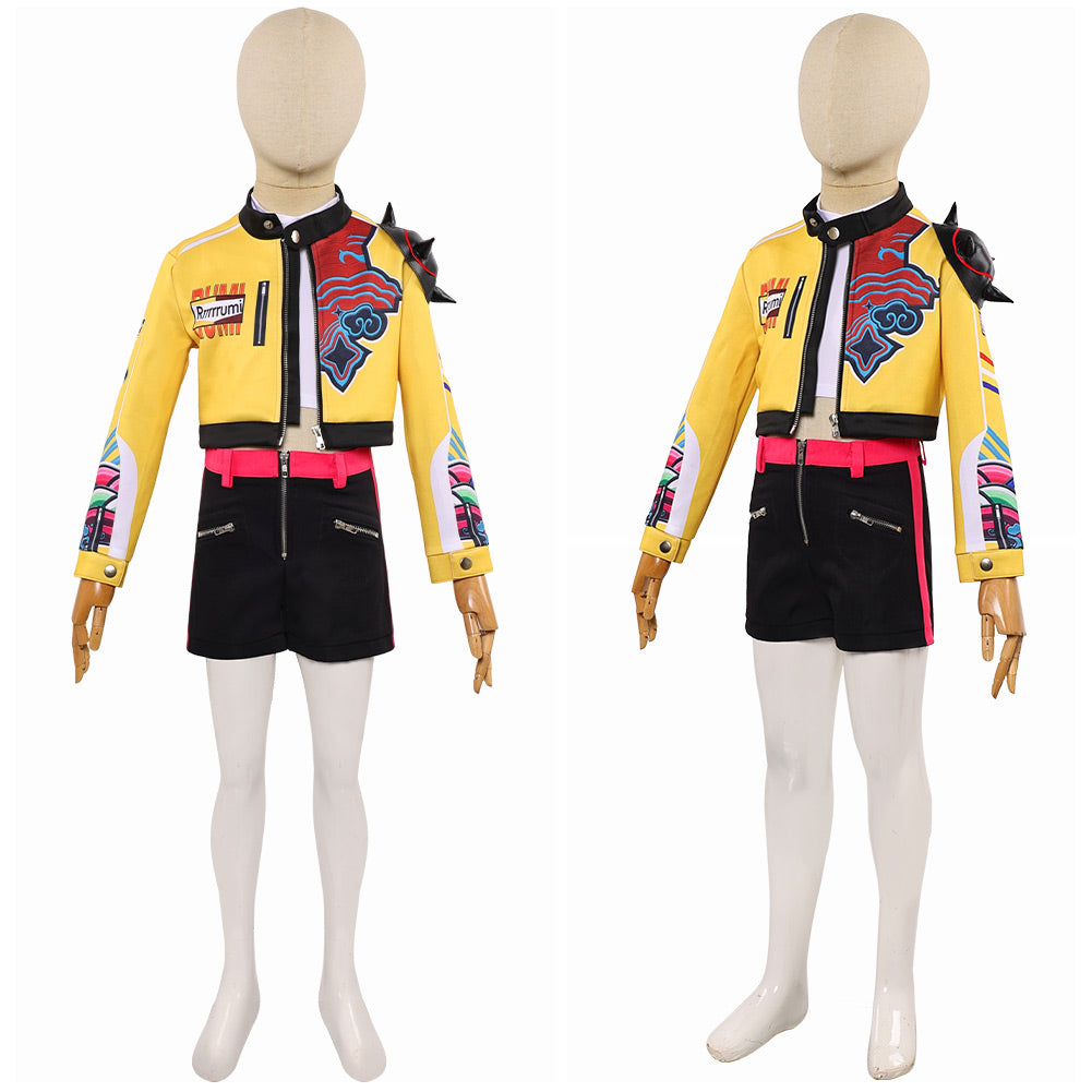 Kinder Mädchen Kpop Demon Hunters Rumi Cosplay Kostüm Halloween Karneval Party Anzug