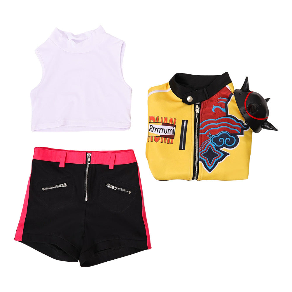 Kinder Mädchen Kpop Demon Hunters Rumi Cosplay Kostüm Halloween Karneval Party Anzug