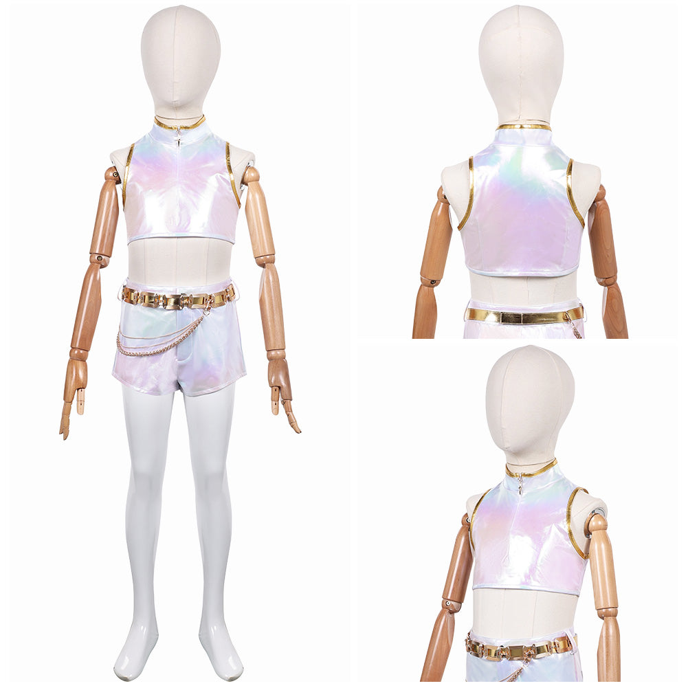 Kinder Mädchen Kpop Demon Hunters Rumi Cosplay Kostüm Halloween Karneval Party Overall Huntrix