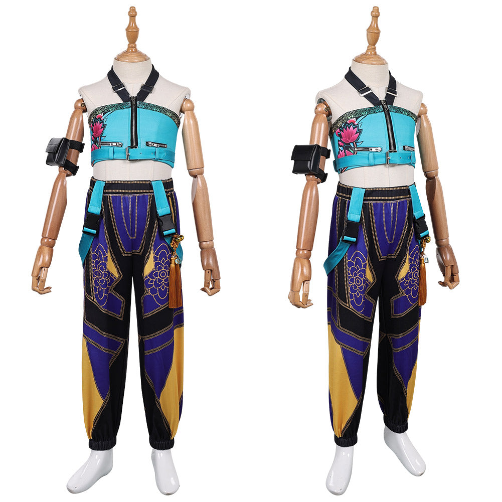 Kinder Mädchen Kpop Demon Hunters Zoey Cosplay Kostüm Halloween Karneval Party Anzug