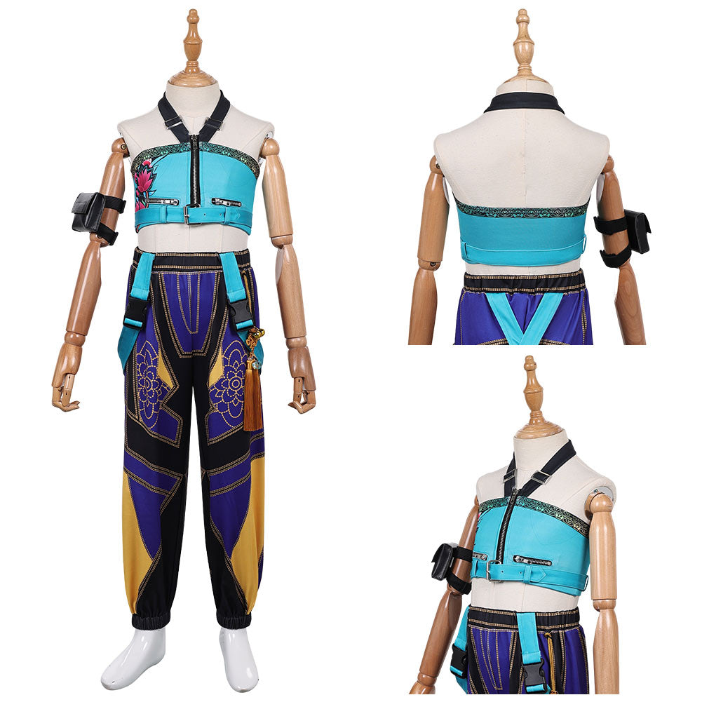 Kinder Mädchen Kpop Demon Hunters Zoey Cosplay Kostüm Halloween Karneval Party Anzug