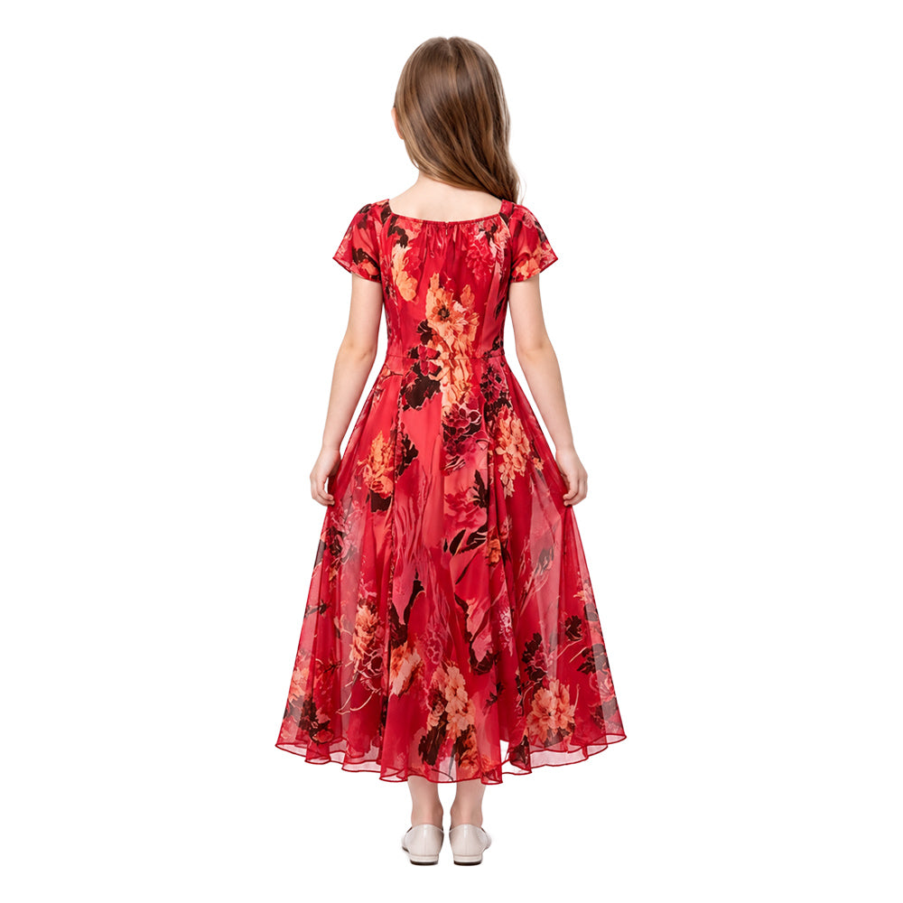 Kinder Mädchen Patricia rot Kleid Widow‘s Bay Patricia Cosplay Outfit