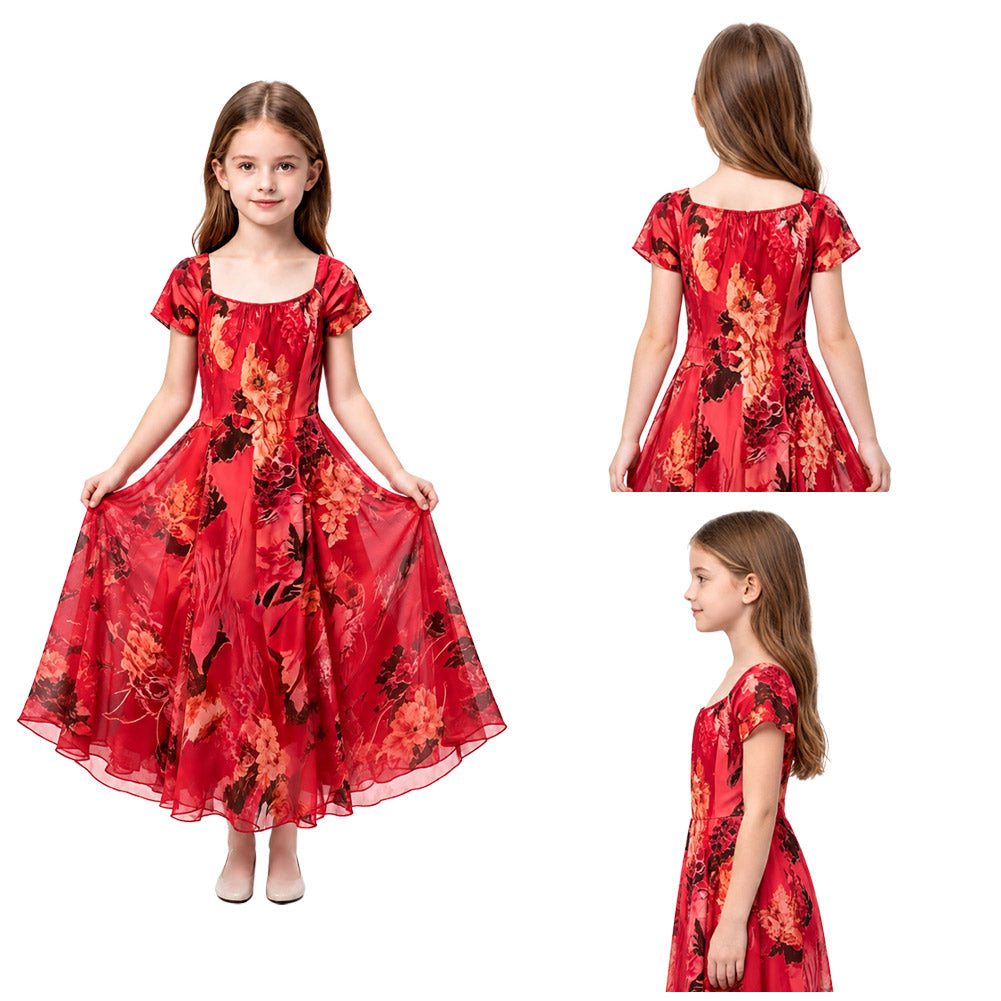 Kinder Mädchen Patricia rot Kleid Widow‘s Bay Patricia Cosplay Outfit