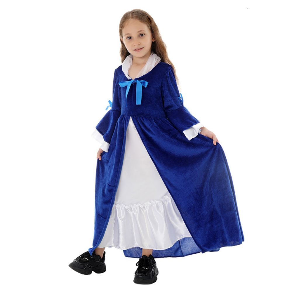 Kinder Mädchen Renaissance kleid im Französischen Vintage Stil Langes Mittelalterliches Kostüm Halloween cosplay