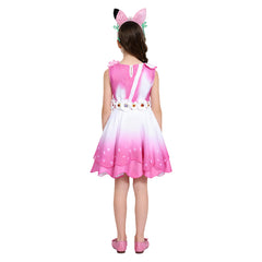 Kinder Mädchen rosa Gabby Kleid Gabby‘s Dollhouse Cosplay Kostüm Halloween Karnevalsparty