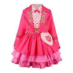 Kinder Mädchen rosa Kleid Descendants Rosa Cosplay-Kostüm für Halloween Karneval und Partys