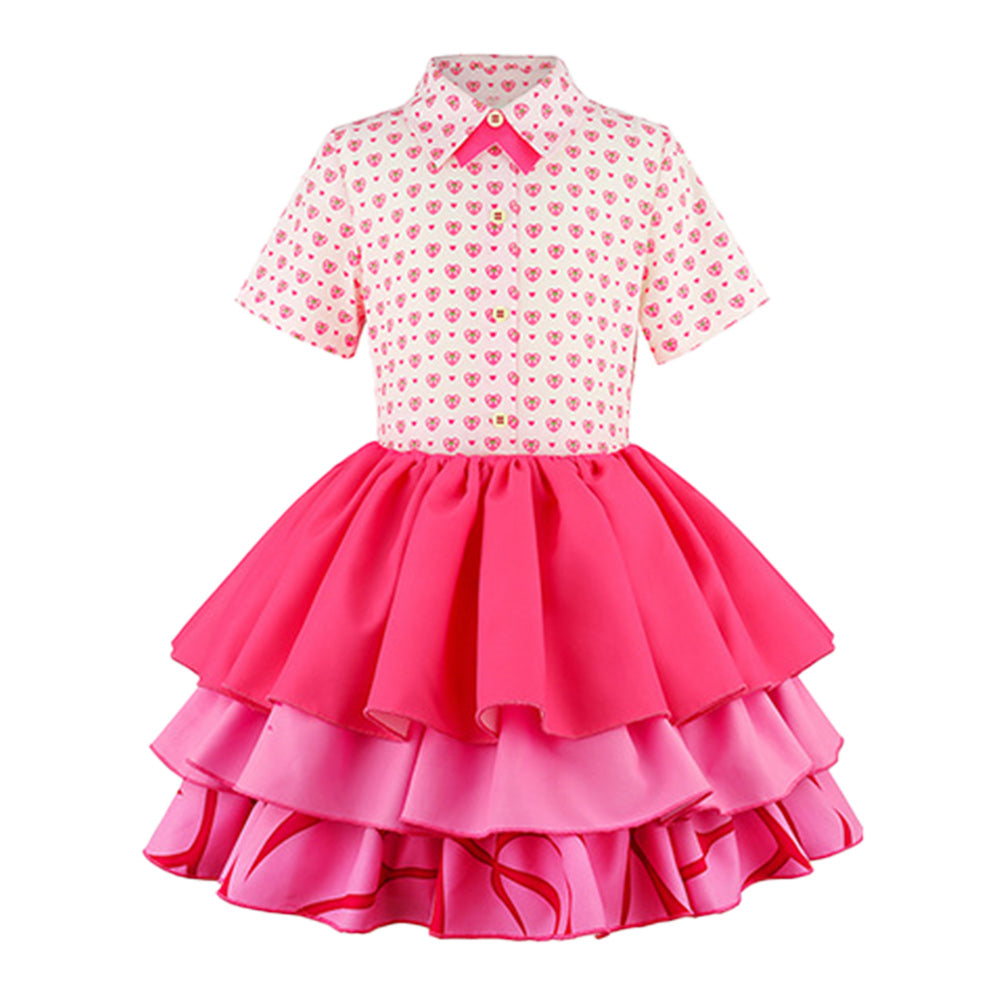 Kinder Mädchen rosa Kleid Descendants Rosa Cosplay-Kostüm für Halloween Karneval und Partys