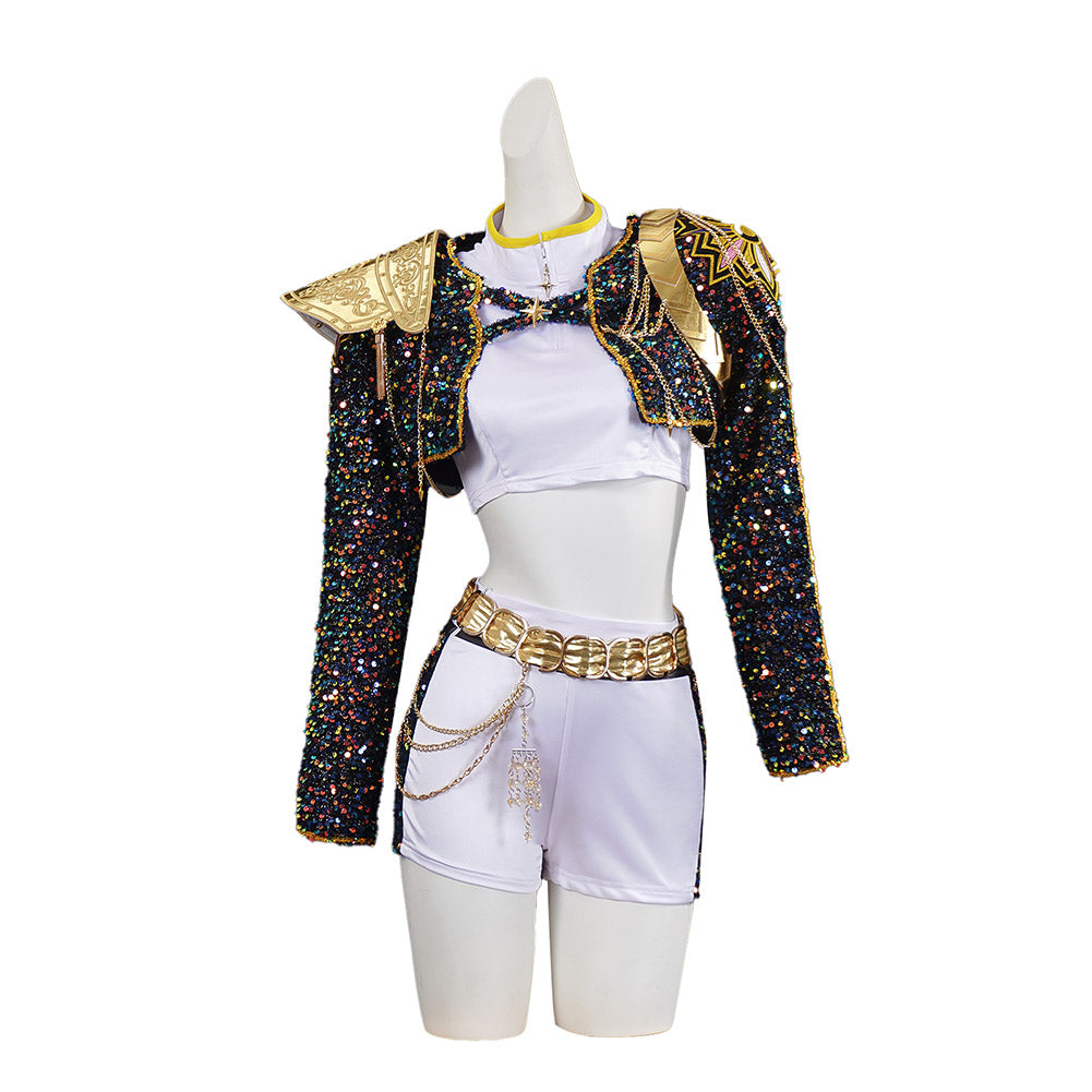 Kinder Mädchen Rumi Kpop Demon Hunters Cosplay Kostüm Halloween Karneval Party Anzug