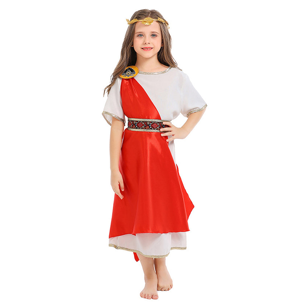 Kinder Mädchen Toga Kostüm antiken Rom Cosplay Kostüm Halloween Karneval Party Anzug