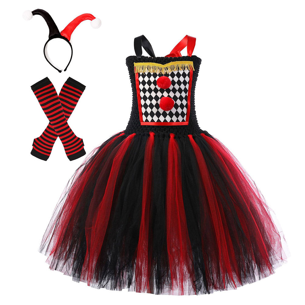 Kinder Mädchen tutu Kleid Pennywise Cosplay Kostüm Outfits Halloween Karneval Anzug