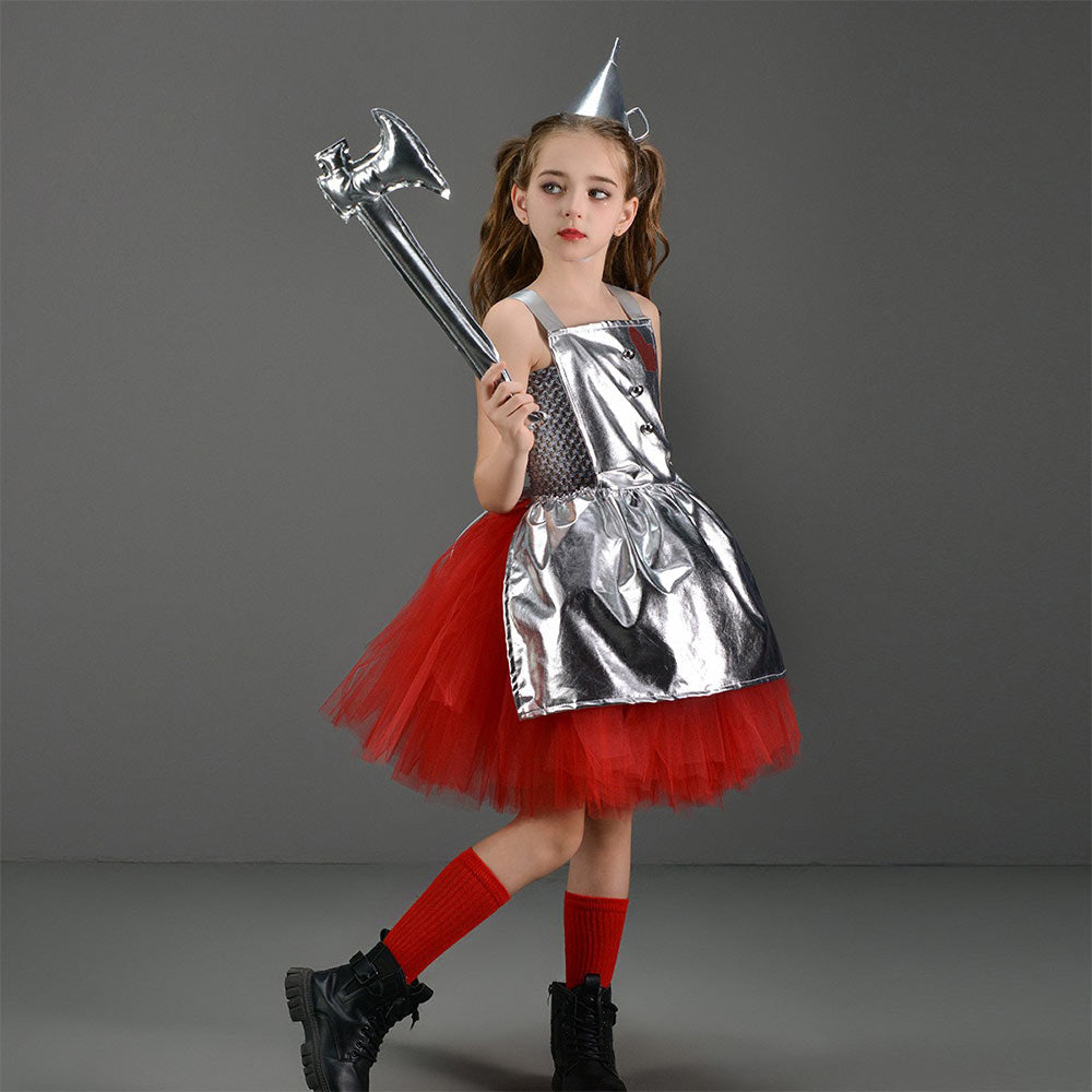 Kinder Mädchen tutu Kleid Tin Man The Wonderful Wizard of Oz Cosplay Kostüm Halloween Karneval Party Anzug