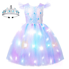 Kinder Mädchen tutu Led Kleid Prinzessin Cosplay Kostüm Outfits Halloween Karneval Anzug