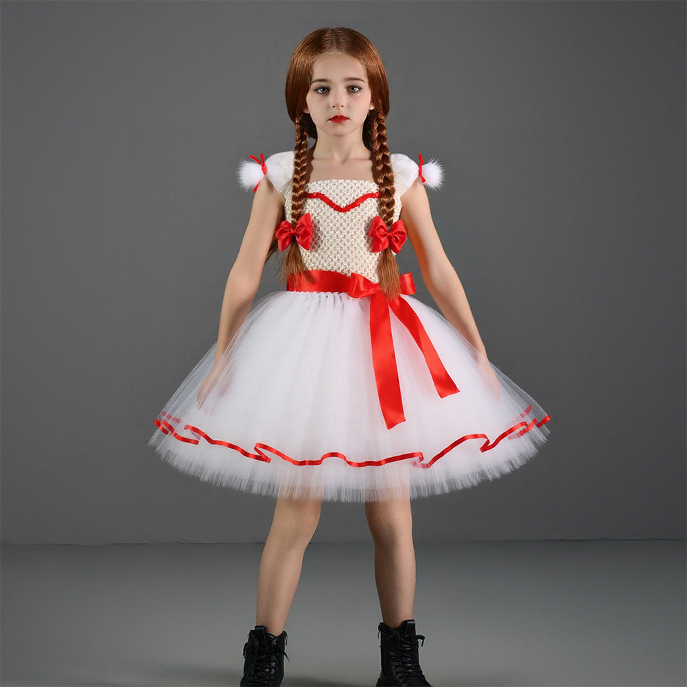 Kinder Mödchen tutu Kleid Cosplay Kostüm Halloween Karneval Party Anzug Annabelle