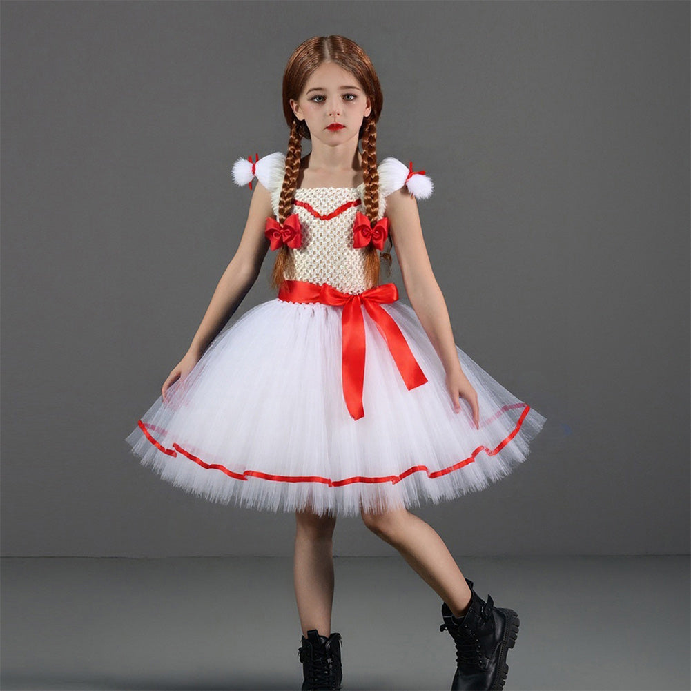 Kinder Mödchen tutu Kleid Cosplay Kostüm Halloween Karneval Party Anzug Annabelle