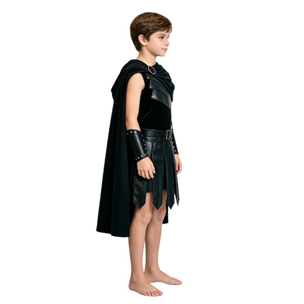 Kinder Odysseus schwarz Kostüm Set The Odyssey Odysseus Mittleralter Outfit
