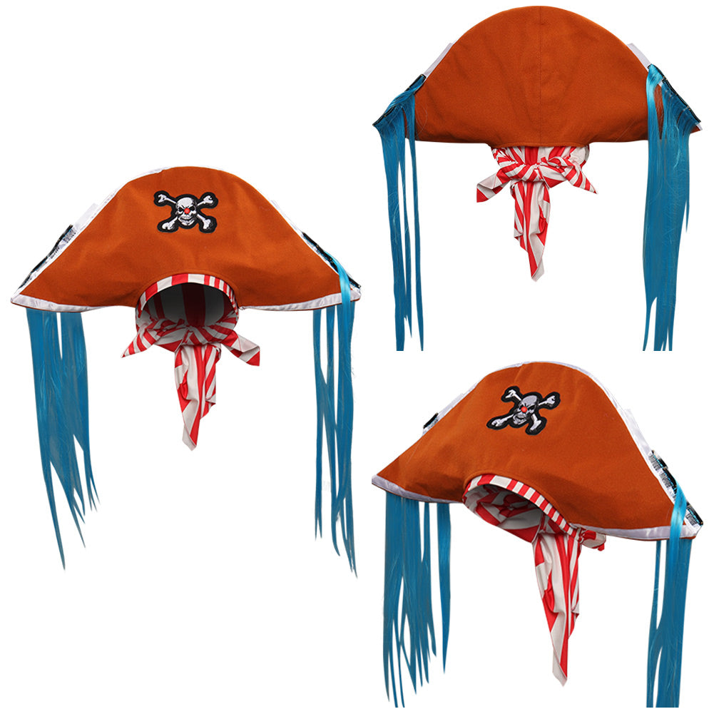 Kinder One Piece Buggy Hut Cosplay Kostüm Halloween Karneval Party Zubehör