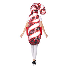 Kinder Weihnachten Kostüm Zuckerstange Form für Jungen & Mädchen Bühnenkostüm, Karneval, Festival Xmas 