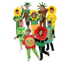 Kindertag Rosen Cosplay Kostüme Kindergarten-Gruppenauftrittsoutfits Sonnenblumen, Bäume und Raupen Halloween Karneval Anzug