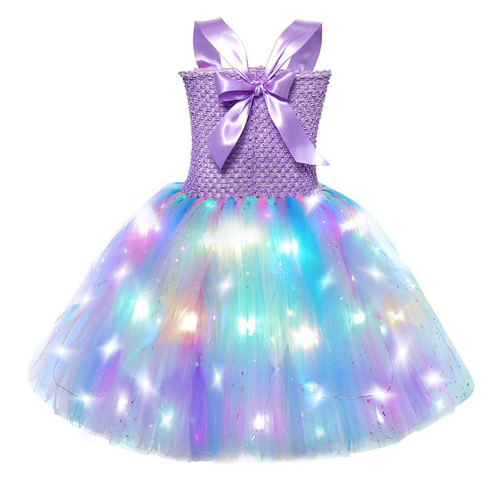 Kinder Mädchen The Little Mermaid Ariel lila LED tutu Kleid Cosplay Kostüm Outfits