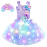 Kinder Mädchen The Little Mermaid Ariel lila LED tutu Kleid Cosplay Kostüm Outfits