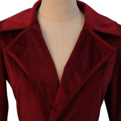 Mittelalter rot Kostüm Samt Trenchcoat Damen Halloween Karneval Cosplay Outfit