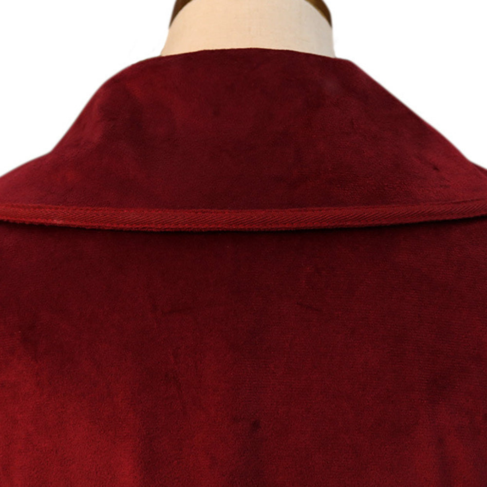Mittelalter rot Kostüm Samt Trenchcoat Damen Halloween Karneval Cosplay Outfit