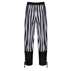 Mittelalterlich Vintage Stripe Strap Pirate Hose Cosplay Kostüm Outfits Halloween Karneval Anzug