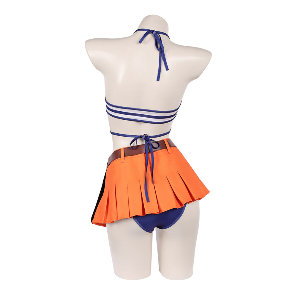 One Piece Damen Badeanzug Nami Cosplay Kostüm Halloween Karneval und Partys
