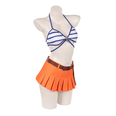 One Piece Damen Badeanzug Nami Cosplay Kostüm Halloween Karneval und Partys